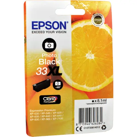 Tusz  Epson  photo  black , Claria T33XL Premium  Ink